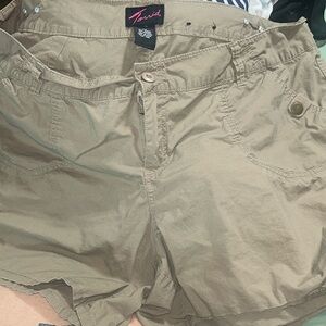 Torrid 26 adjustable camp shorts brown